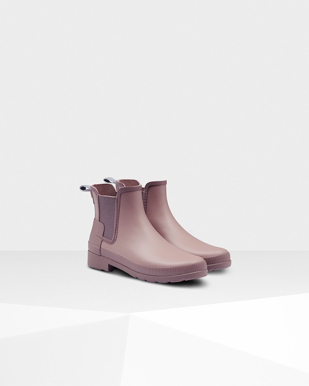 Women Hunter Refined Texture Block Slim Fit | Chelsea Boots Pink/Purple | NZ-8945-QRNL